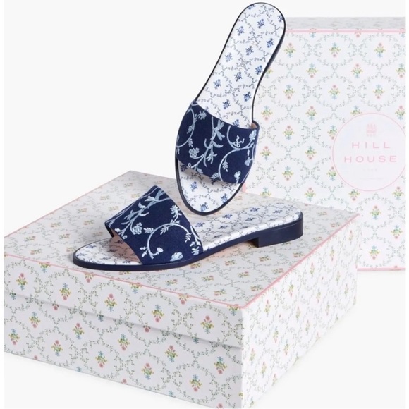 Hill House Shoes - Hill House Home The City Summer Slide Blue Botanical 8